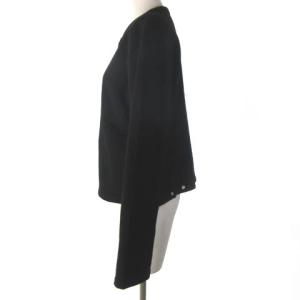 agnes b. カーディガン 裏起毛 スナップボタン 長袖 1 黒 ブラック