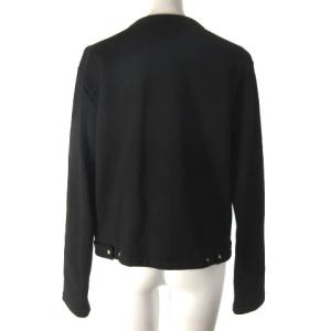 agnes b. カーディガン 裏起毛 スナップボタン 長袖 1 黒 ブラック