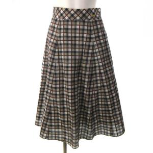 22AW クレストブリッジチェックミニローンドビースカート ひざ丈 ベージュ ネイビー 36 55S02-809-42