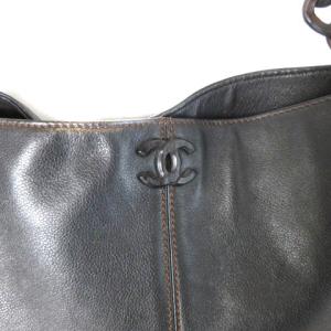CHANEL トートバッグ ウッド ココマーク チェーン レザー ブラック