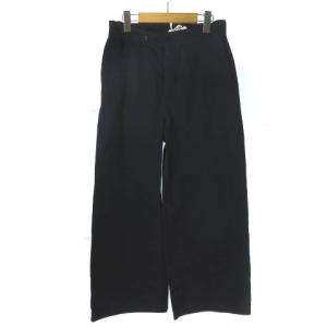 ワイドパンツ コットン ボタンフライ ネイビー 紺 1