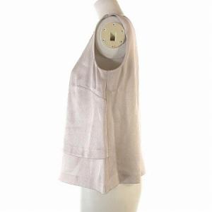 EPOCA カットソー ノースリーブ 光沢 ちりめん生地 ライトベージュ 40 SM0
