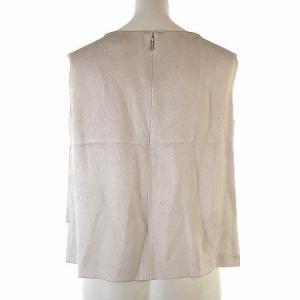 EPOCA カットソー ノースリーブ 光沢 ちりめん生地 ライトベージュ 40 SM0