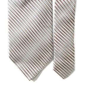 GIORGIO ARMANI タグ付き ネクタイ ワイドタイ アーガイルチェック シルク100％ 水色 茶 SM0