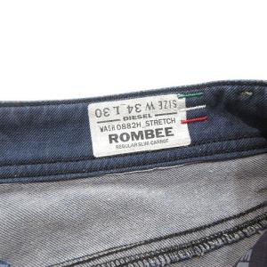 DIESEL ROMBEE デニムパンツ ジーンズ ボタンフライ ストレッチ USED加工 インディゴブルー 34 SM0