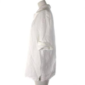 23区 20SS シャツ ブラウス リネン 麻 ロールアップスリーブ 白 ホワイト 38