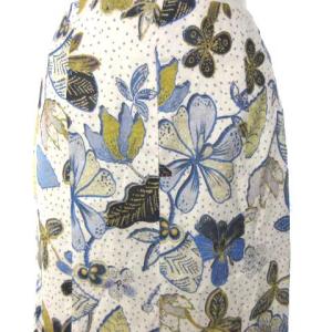 GRACE CONTINENTAL 22SS バティックプリントマーメイドスカート ロングスカート 花柄 オフホワイト ブルー 36