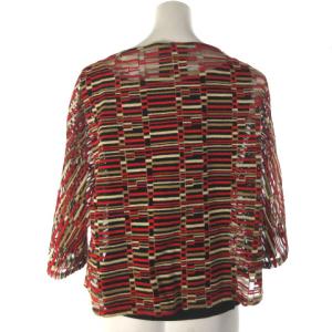 SYBILLA ニットソー シースルー エンブロイダリー 半袖 タンクトップセット レッド ブラック 赤 黒 M