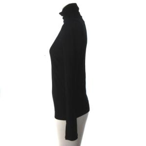 SYBILLA 近年モデル ハイネックリブカットソー ニットソー 長袖 黒 ブラック M