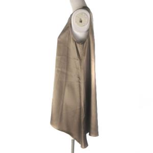 BRUNELLO CUCINELLI ノースリーブ カットソー シルク とろみ 光沢 ブラウン XS