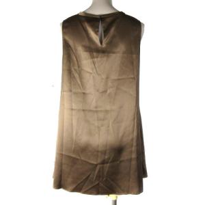 BRUNELLO CUCINELLI ノースリーブ カットソー シルク とろみ 光沢 ブラウン XS