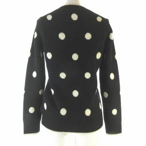 Brooks Brothers タグ付き ニット セーター 長袖 ドット ウール100％ 黒 ブラック XS SM0