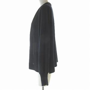 Leilian カーディガン ニット トッパー 長袖 ボタンレス 紺 ネイビー 9 SM0