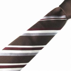 ネクタイ レギュラータイ レジメンタルストライプ シルク100％ 茶 ブラウン 紺 ネイビー SM0