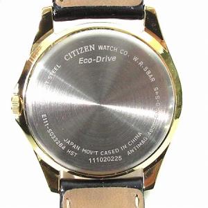 CITIZEN 腕時計 エコドライブ ソーラー アナログ 3針 デイト ゴールドカラー文字盤 E111-S033284 SM0
