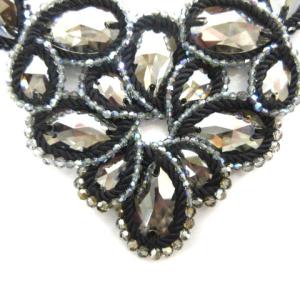 SWAROVSKI チョーカー ネックレス クリスタル ロープ 黒 ブラック