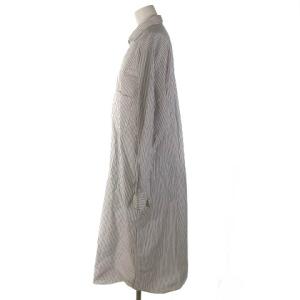 DANTON 20SS W's L/S COTTON POPLIN STRIPE LONG SHIRTS シャツワンピース 長袖 36