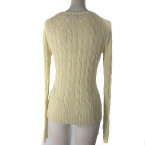 POLO RALPH LAUREN ニット セーター ケーブル プルオーバー ビーズ ビッグポニー アイボリー XS