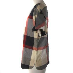 BLUE LABEL CRESTBRIDGE 22SS シャツ ブラウス クレストブリッジチェック フレンチスリーブ レッド ネイビー 38