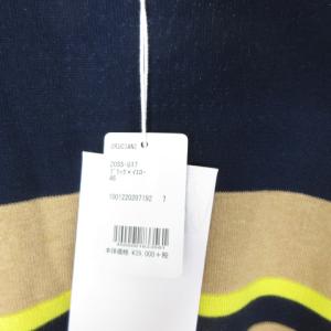 Cruciani タグ付き 20SS-U17 ニット セーター 半袖  マルチボーダー プルオーバー ネイビー イエロー 46