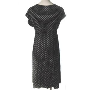 agnes b. ワンピース ひざ丈 ドット柄 フレンチスリーブ ブラック 黒 2