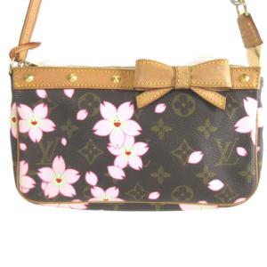 LOUIS VUITTON M92006 ポシェットアクセソワール モノグラム チェリーブロッサム ショルダーバッグ ブラウン