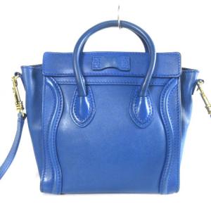 CELINE 168243 ラゲージ ナノショッパー ショルダーバッグ ハンドバッグ 2WAY コバルトブルー