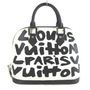 M92179 グラフィティ・アルマMM ロゴ ハンドバッグ ホワイト ブラック