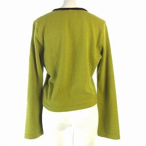 ETRO ニット セーター 長袖 ウール カシュクール風トリム 黄緑 グリーン系 44 L位 NGA35