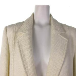 LEONARD FASHION テーラードジャケット ツイード 花柄切替 オフホワイト