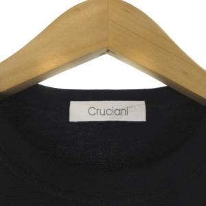 Cruciani 近年モデル Tシャツ カットソー 半袖 無地 鹿の子 イタリア製 ネイビー 紺 48 PS034TO