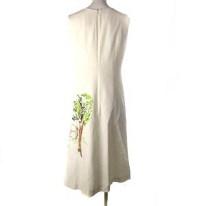 SYBILLA 近年モデル ランドスケープ刺繍ドレス ノースリーブ ワンピース ひざ丈 エンブロイダリー オフホワイト M GBEGQ13600