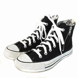 1SC155 スニーカー ハイカット WORKTWILL Z HI サイドジップ レースアップ ロゴパッチ 黒 ブラック 24cm