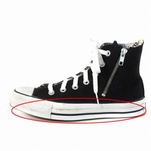 CONVERSE 1SC155 スニーカー ハイカット WORKTWILL Z HI サイドジップ レースアップ ロゴパッチ 黒 ブラック 24cm