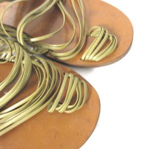 JURGEN LEHL サンダル シューズ フラット レザー ベージュ ブラウン M 24cm