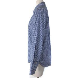 RALPH LAUREN シャツ ブラウス 長袖 ギンガムチェック ボタンダウン ワンポイント ブルー 青 L