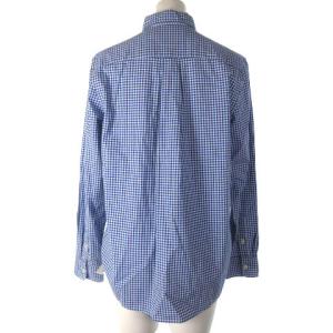 RALPH LAUREN シャツ ブラウス 長袖 ギンガムチェック ボタンダウン ワンポイント ブルー 青 L