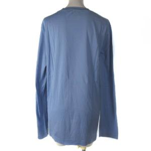 HERMES Ｔシャツ カットソー 長袖 ロンT 無地 イタリア製 ブルー 青 M