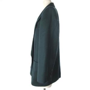Leilian テーラードジャケット ダブル ウール100％ モスグリーン 緑 13プラス