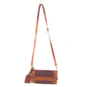 HUNTING WORLD ショルダーバッグ ウォレットショルダー レザー ナイロン クロスボディ オレンジ ボルドー