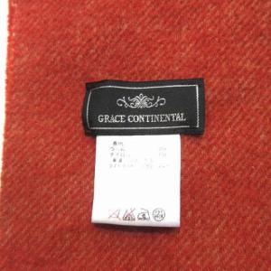 GRACE CONTINENTAL ポンチョ ケープ リバーシブル ラクーンファー 毛皮付き ウール フリンジ バイカラー 赤 レッド ベージュ F GY11