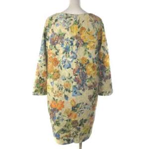 Diagram ワンピース ひざ丈 長袖 花柄 レース アイボリー 38 GY11