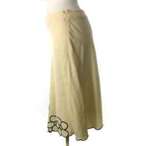 M'S GRACY スカート ひざ丈 ウール カシミヤ スカラップ ラメ アイボリー 38