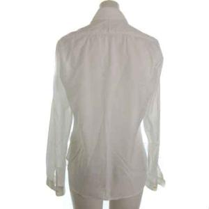 MARGARET HOWELL シャツ ブラウス 長袖 タック 2 白 ホワイト