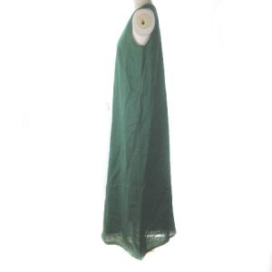 agnes b. 近年モデル ロングワンピース ノースリーブ 麻 リネン グリーン 緑 36