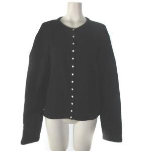 近年モデル カーディガン 裏起毛 長袖 黒 ブラック 3