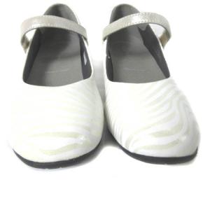 REGAL Regal Walker パンプス ストラップ ウエッジソール ゼブラ柄 ラメ シルバー アイボリー 23cm