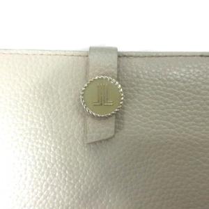 LANVIN COLLECTION コレクション コンパクトウォレット 二つ折り財布 レザー ベージュ