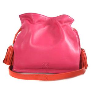 LOEWE FLAMENCO 22 ショルダーバッグ レザー タッセル 巾着 ピンク