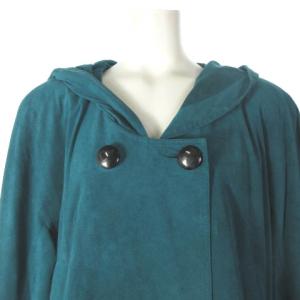 Leilian ジャケット フーデッド コート フェイクスエード 緑 グリーン 13プラス 大きいサイズ
